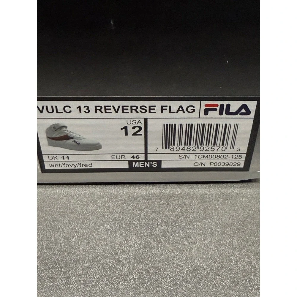 Fila Vulc 13 Reverse Flag Mens White Navy Red High Top Sneakers 1CM00802-125 12